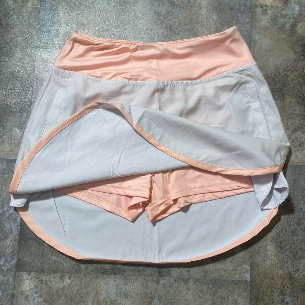 simply southern pink peach and white skort size small golf pickleball tennis